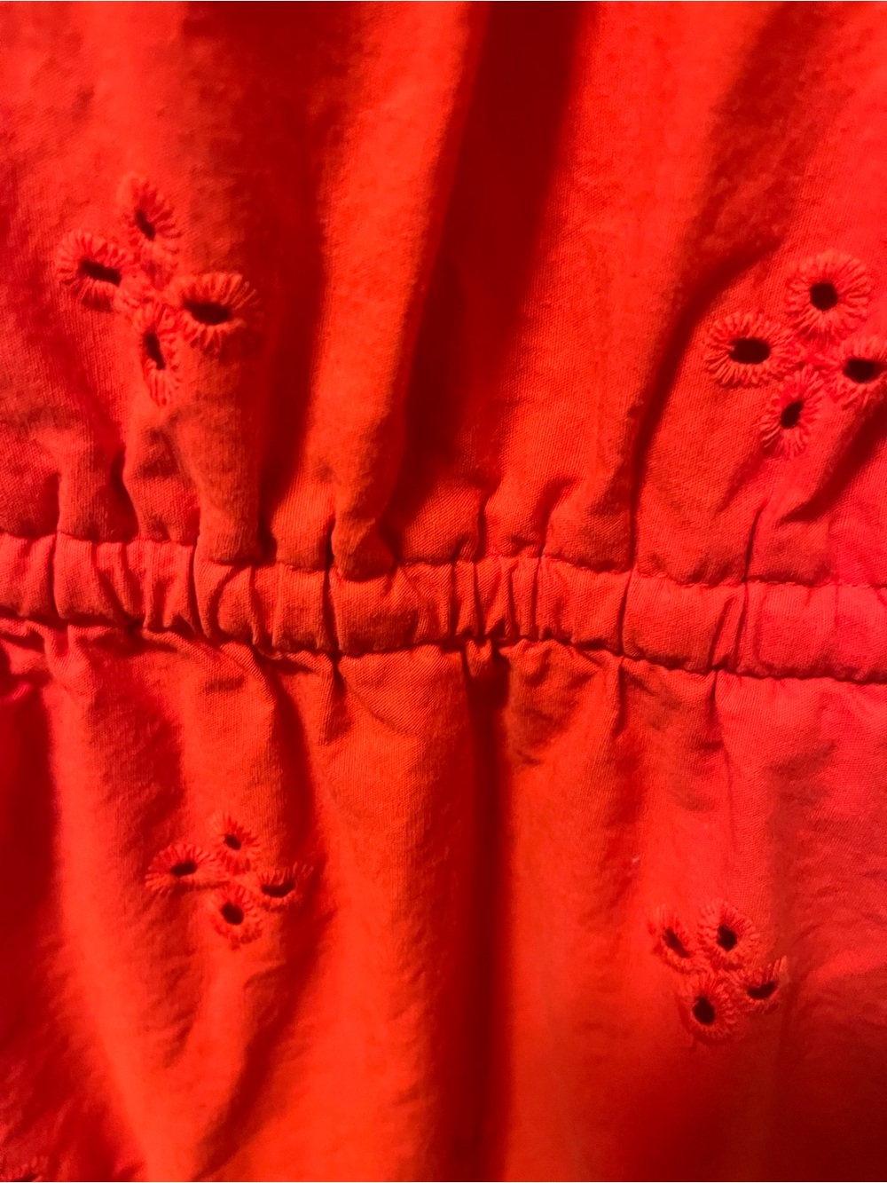 Free Assembly XXL 20 Red Eyelet Mini‎ Dress Puff Sleeve Cotton Tiered Cottage - Picture 4 of 9